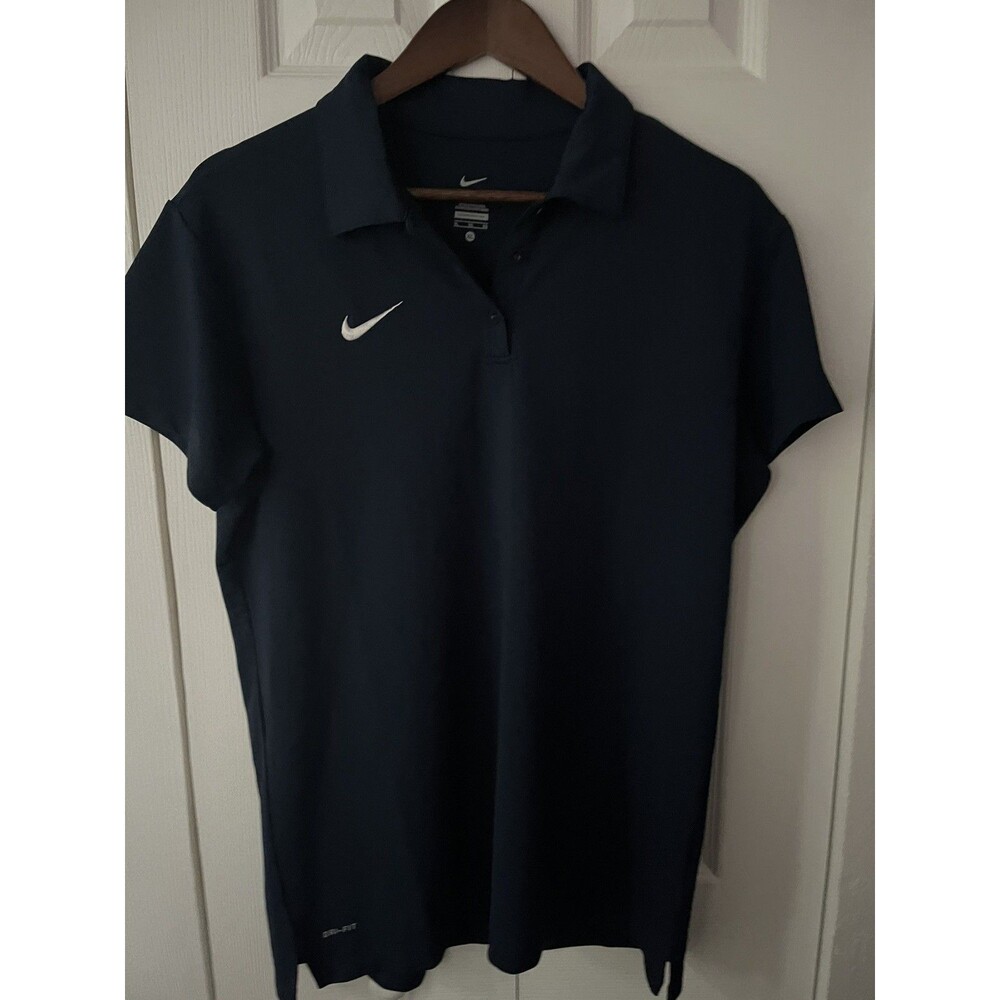 Nike Women's XL Polo II Classic Short Sleeve Dri-fit Navy Blue 418642